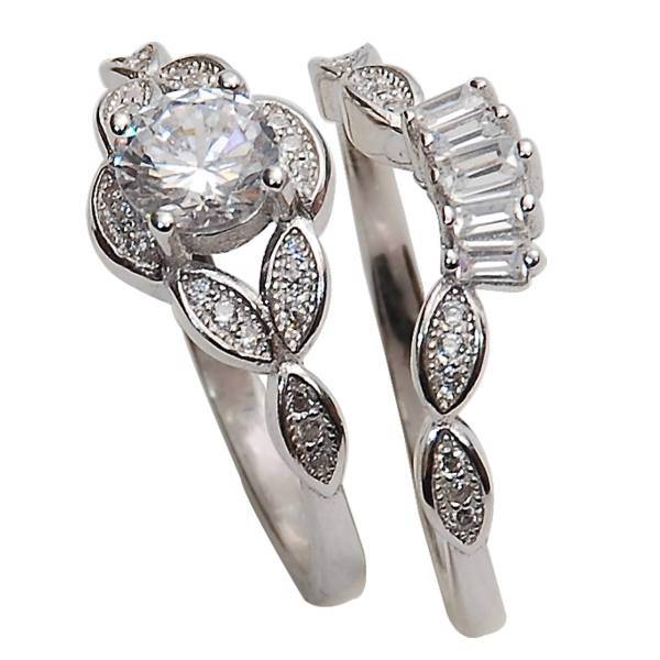 حلقه و پشت حلقه نقره شهر جواهر مدل SJ-SR079، Shahrejavaher SJ-SR079 Silver Ring