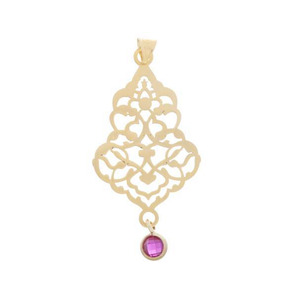 آویز گردنبند طلا 18 عیار رزا مدل N137، Rosa N137 Gold Necklace Pendant Plaque