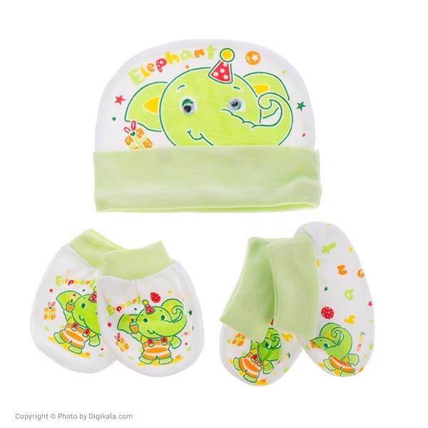 ست کلاه دستکش و پاپوش نوزادی کروکید طرح فیل، Kerokid Elephant Hat Gloves and Socks