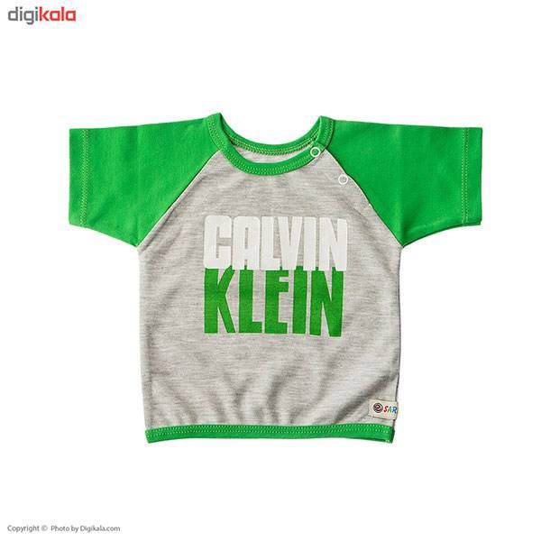 تی شرت آستین کوتاه نوزادی ندا و ساراگل مدل 3054، Neda And Saragol 3054 Baby T-Shirt With Short Sleeve