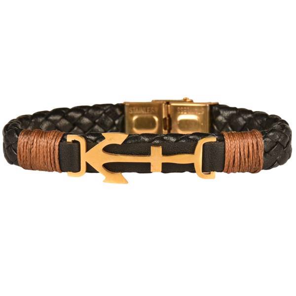 دستبند چرمی کهن چرم طرح مفهومی مدل BR79، Kohan Charm BR79 Farevahar Leather Bracelet