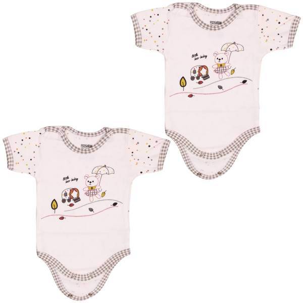 ست زیر دکمه دار آستین کوتاه مدل Little Bear Bebay - بسته 2 عددی، Pooshiran Little Bear Bebay Under Button With Short Sleeves Set Pack Of 2