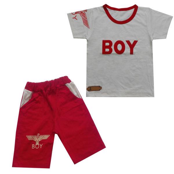 ست تی شرت و شلوارک پسرانه رادین مدل BOY کد B-004