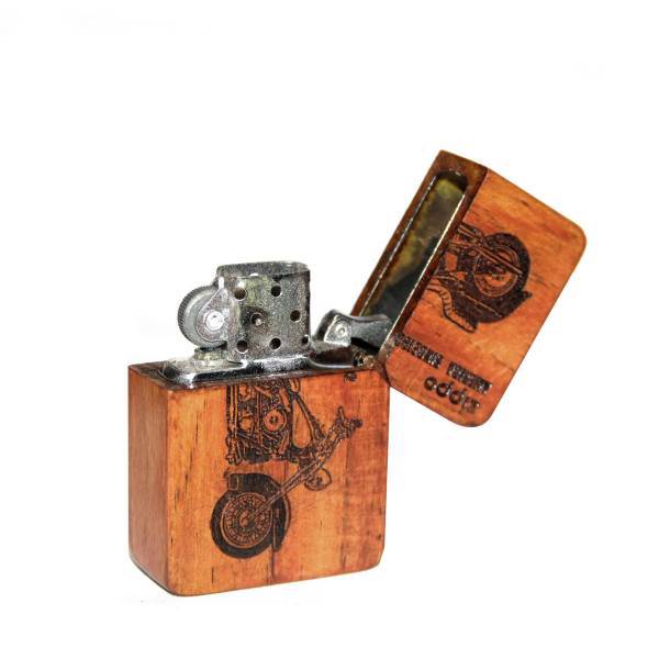 فندک چوبی مدلMotorcycleگالری چوبیسم، CHOOBISM Brass Vintage Lighter