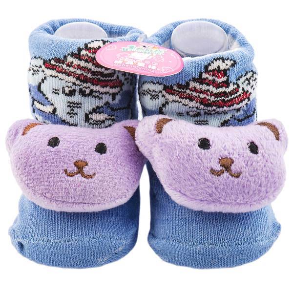 جوراب عروسکی بور بیر طرح گربه بنفش، Baoer Beier Voilet Cat Socks