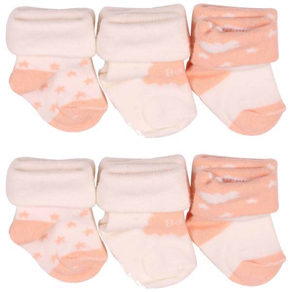 جوراب کودک آلدیانا مدل ستاره بسته 6 عددی، Aldiana Star Baby Socks Pack Of 6