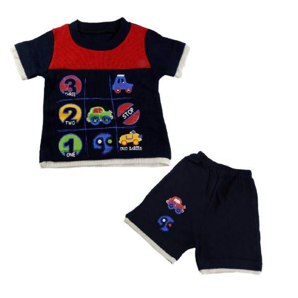 ست تی شرت و شلوارک بچه گانه جی جی کو پسرانه کد 16، Jjco T-Shirt And Short Set For boy Kids navy 16