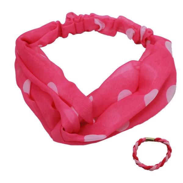 تل پارچه ای پاپیونی مدل نیکو طرح 1 به همراه کش مو، Papioni nikoo Headband design 1 with Hair Rubber