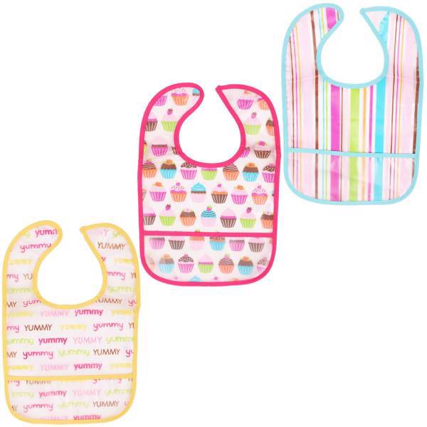 پیشبند luvable friends مدل One Size بسته 3 عددی، luvable friends One Size 3pcs Baby Bib