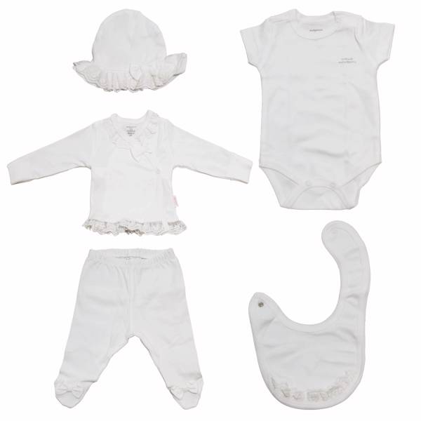ست لباس نوزادی اندی واوا مدل 1200White، Andy Wawa 1200White Baby Clothes Set
