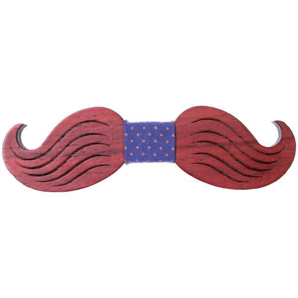 پاپیون چوبی فاره دیزاین مدل سبیل کد 01، FareDesign Mustache Wood Papillon