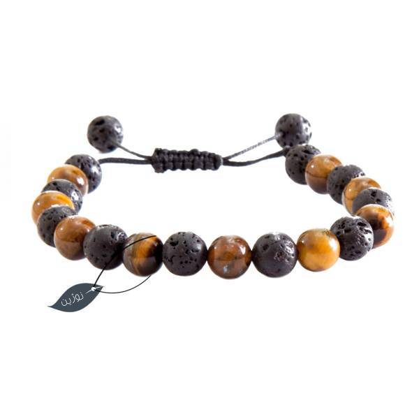 دستبند نوژین مدل چشم ببر لاوا، Nojin Tiger Eye Lava Bracelet