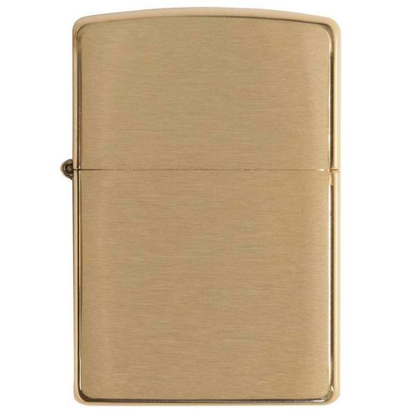 فندک زیپو مدل Brushed Brass کد 204B، Zippo Brushed Brass 204B Lighter