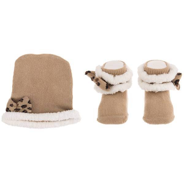 ست کلاه و جوراب نوزادی یومسه مدل 3905B، Yumese 3905B Hat And Socks Set