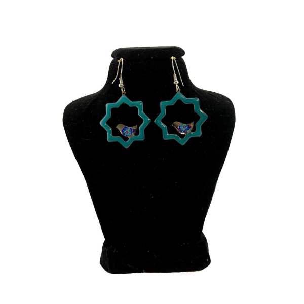 گوشواره گالری بهشت مدل حوض و پرنده طرح 5