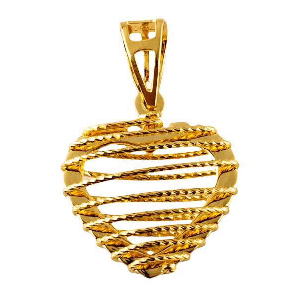 آویز گردنبند طلا 18 عیار گالری طلاچی مدل قلب 2، Gold Necklace Plaque