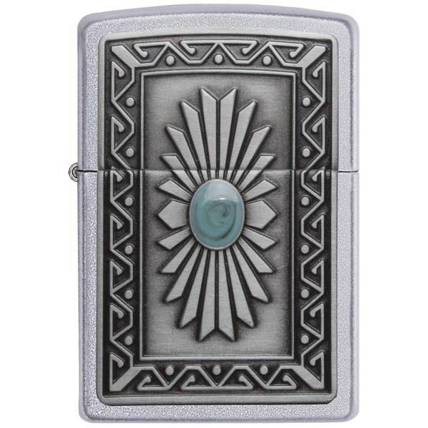 فندک زیپو مدل Southwest Sun Satin Chrome کد 29105، Zippo Southwest Sun Satin Chrome 29105 Lighter