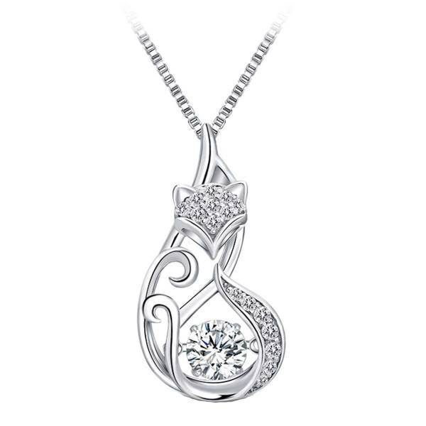 گردنبند نقره شهر جواهر مدل SJ-N032 سنگ رقصنده، Shahrejavaher SJ-N021 Dancing Stone Silver Necklace