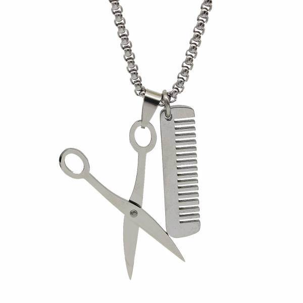 گردنبند لوکسین طرح شانه و قیچی مدل N613، Loxin Comb And Scissors N613 Necklace