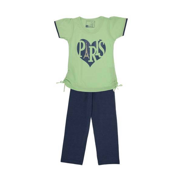 ست تی شرت و شلوار دخترانه پی جامه مدل A-5172، Pijame A-5172 T-Shirt And Trousers For Girls