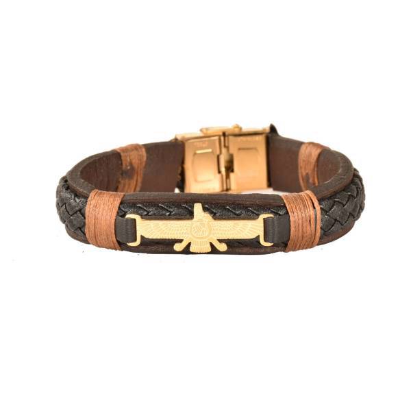 دستبند چرمی کهن چرم طرح فروهر مدل BR167، Kohan Charm faravahar BR167 Leather Bracelet