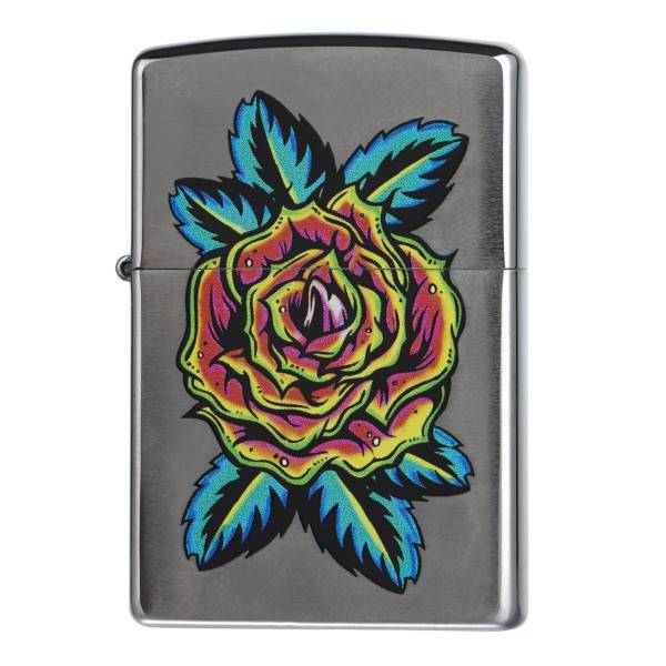 فندک زیپو مدل Flower Tattoo، Zippo Flower Tattoo Lighter