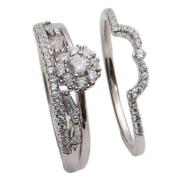 حلقه و پشت حلقه نقره شهر جواهر مدل SJ-SR076، Shahrejavaher SJ-SR076 Silver Ring