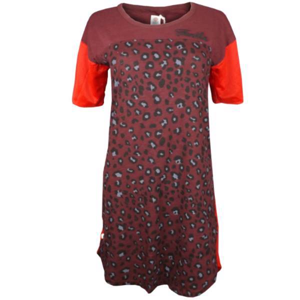 بلوز زنانه فرانکلین مارشال مدل جرزی کد 713b، Franklin Marshall Dress Jersey Bordeaux Leopard for woman