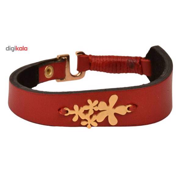 دستبند چرمی کهن چرم طرح گل مدل Br31-2، Kohan Charm Flower BR31 Leather Bracelet