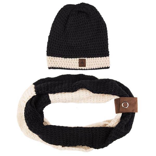 ست شال گردن و کلاه بافتنی ام اند ام مدل 03، M And M 03 Beanie And Scarf Set