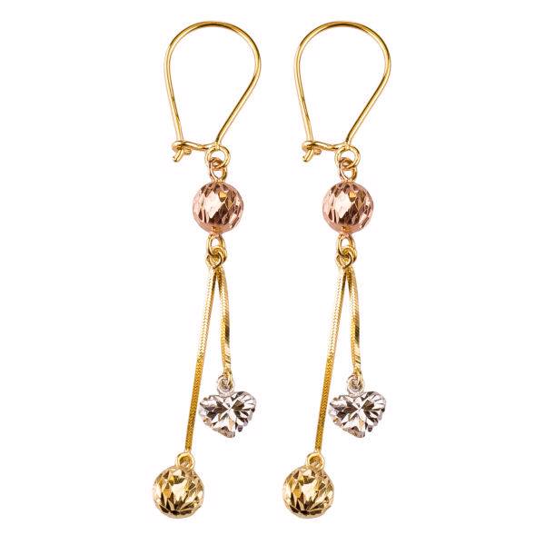 گوشواره طلا 18 عیار گالری طلاچی مدل آویز 11، Gold earings