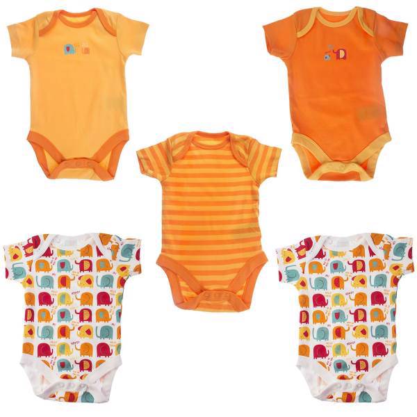 ست زیر دکمه دار آستین کوتاه مادرکر مدل C7383 بسته 5 عددی، Mothercare C7383 Under Button With Short Sleeves Set Pack Of 5