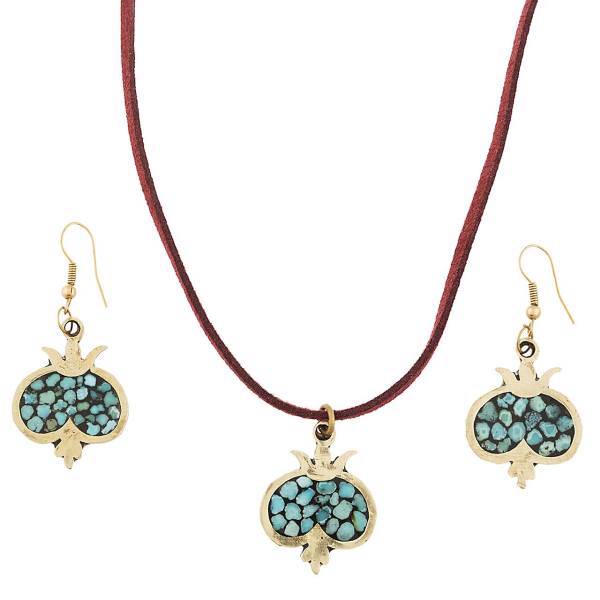 نیم ست فیروزکوب صاحب طرح انار مدل SHB123008، Saheb SHB123008 Half Set