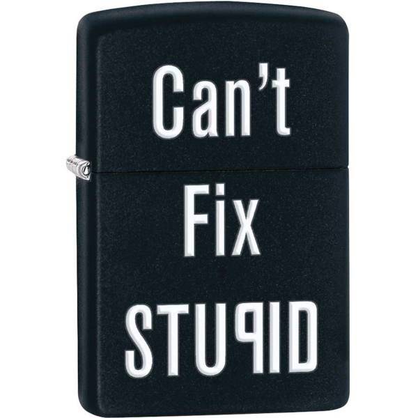 فندک زیپو مدل Cant Fix Stupid کد 28664، Zippo Cant Fix Stupid 28664 Lighter