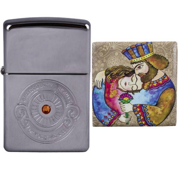 فندک زیپو مدل Beleieve کد 28183 به همراه مگنت واته، Zippo Beleieve 28183 Lighter