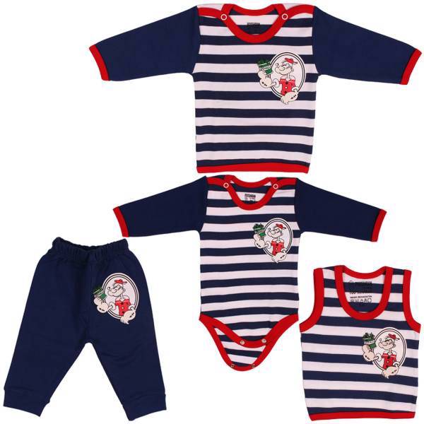 ست لباس نوزاد پوشیران مدل 001 بسته 4 عددی، Pooshiran 001 Baby Clothing Set Pack Of 4