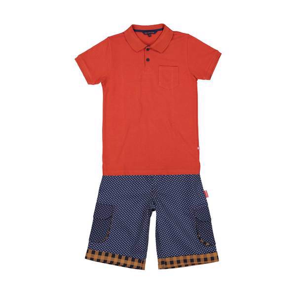 ست تی شرت و شلوارک پسرانه ولنتاین مدل 1301، Valentine 1301 T-Shirt And Shorts For Boys