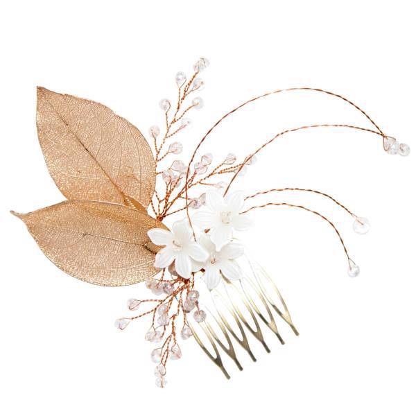 شانه مو دیهول مدل برگ مسی، Dihooll Copper Leaves Hair Comb