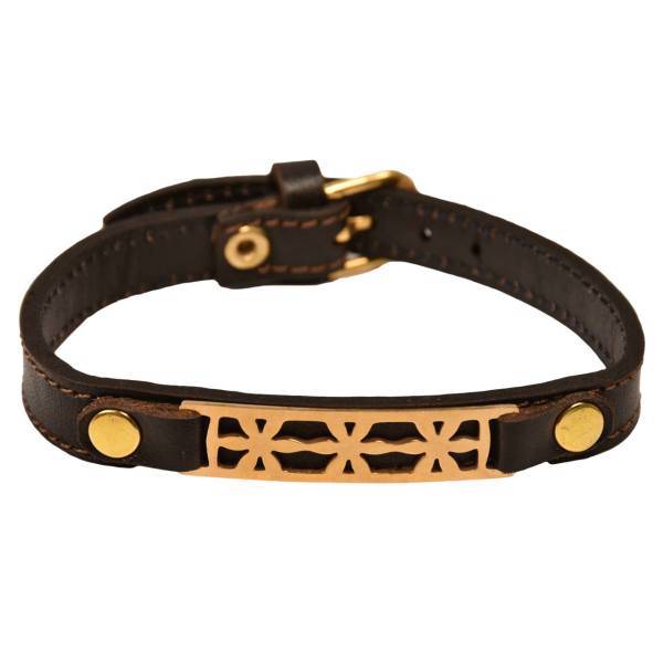 دستبند چرمی طرح گل کهن چرم مدل BR56-7، Kohan Charm BR56-7 Flower Leather Bracelet