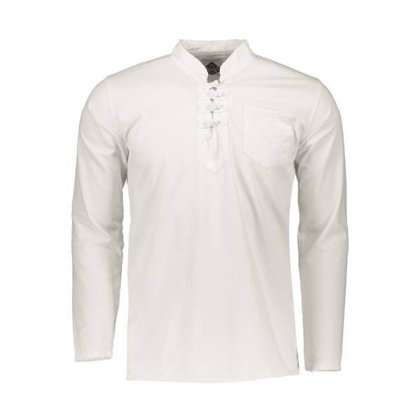 پیراهن چهار گره سفیدالیاف طبیعی پخش ملودی، Melody 176 Long Sleeve Shirt For Men