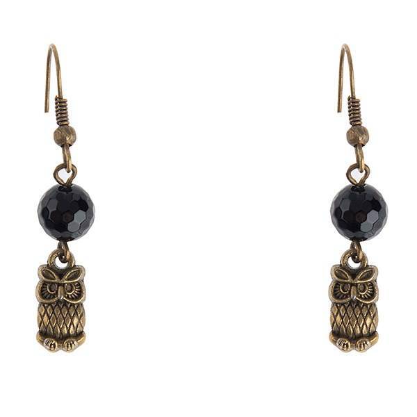 گوشواره ناردونه مدل جغد سیاه کد Ea29، Nardoone 129 Black Owl Ea29