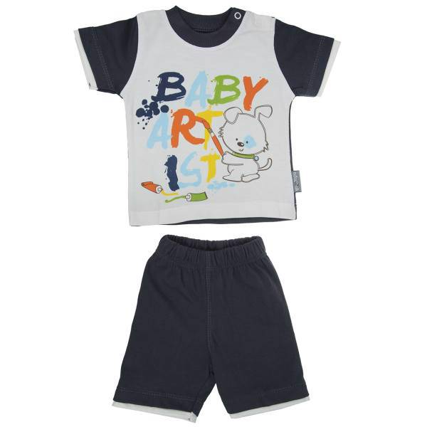 ست لباس پسرانه آدمک مدل 1675001GRA، Adamak 1675001GRA Baby Boy Clothing Set