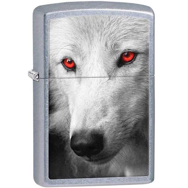 فندک زیپو مدل Wolf With Red Eyes کد 28877، Zippo Wolf With Red Eyes 28877 Lighter