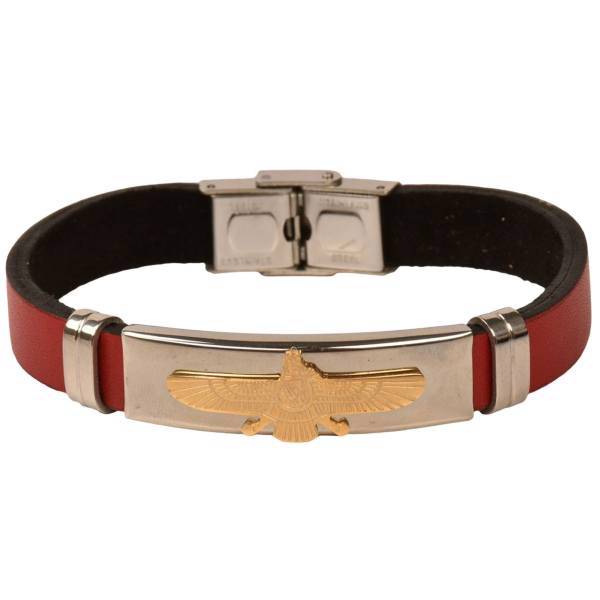 دستبند چرمی کهن چرم طرح فروهر مدل BR26-12، Kohan Charm Farvahar BR26 Leather Bracelet