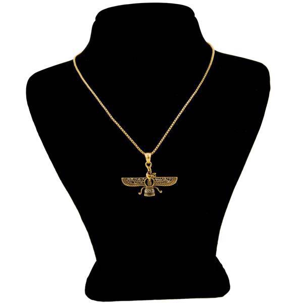 گردنبند بهارگالری مدل فروهر نگین دار