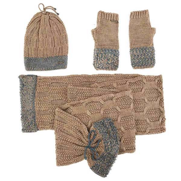 ست شال و کلاه و دستکش مونته مدل 007، Monte 007 Hat And Scarf And Gloves Set