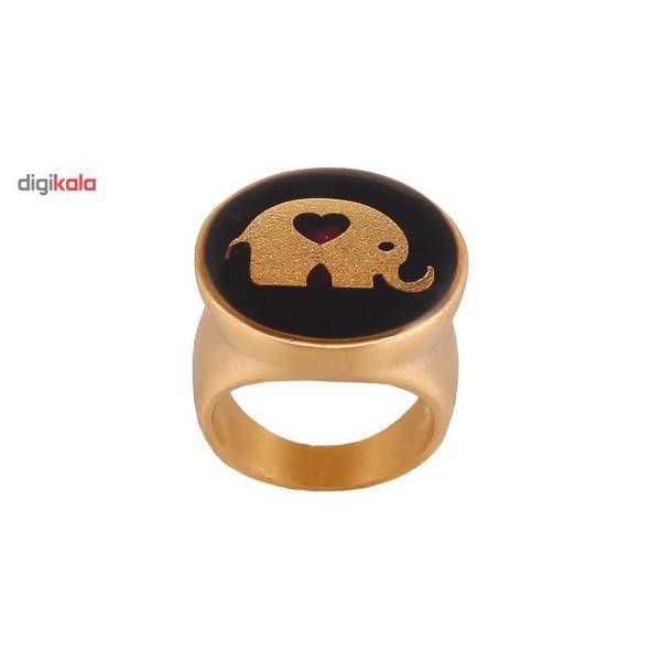 انگشتر ورق طلا گالری الون طرح فیل کد 198037، Alone 198037 Elephant Gold Ring