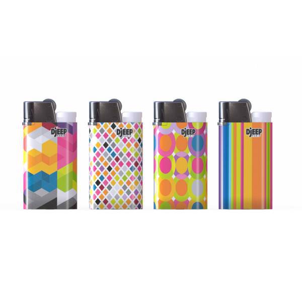 فندک دیجیپ مدل Acidulous بسته 4 عددی سایز کوچک، Djeep Acidulous Lighter Pack Of 4 Junior