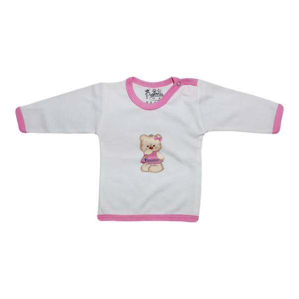 تی شرت آستین بلند نوزادی برند پرنسس مدل PINK-01، T SHIRT L SLEEVES PRINCESS BRAND PINK