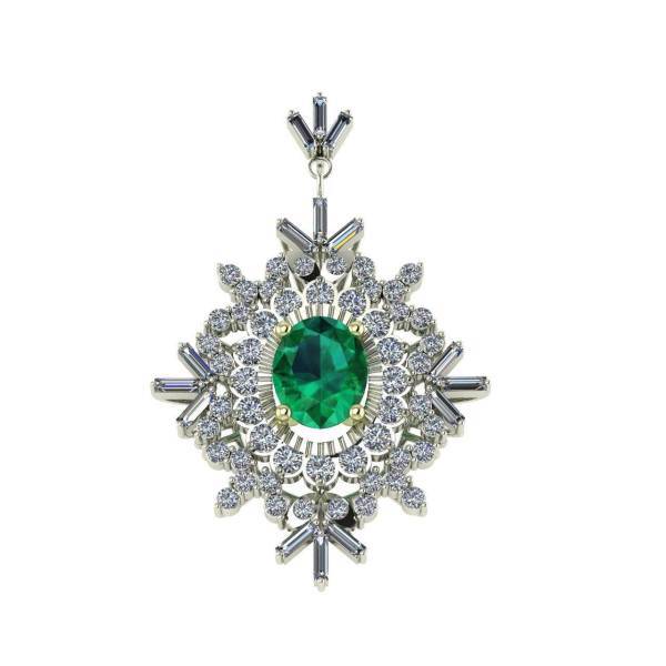 آویز طلا اونیکست مدل Emerald 1532، Onixset 1532 Emerald Gold Pendant